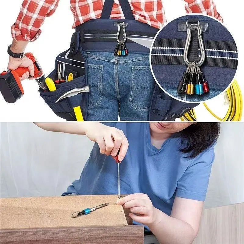 Hex Shank Screwdriver Bit Set - 6/12/18 Pieces with Replaceable Bits, Quick Release Adapter, Durable Tool Accessories for DIY Repair Projects, Includes Color Keychain Rod