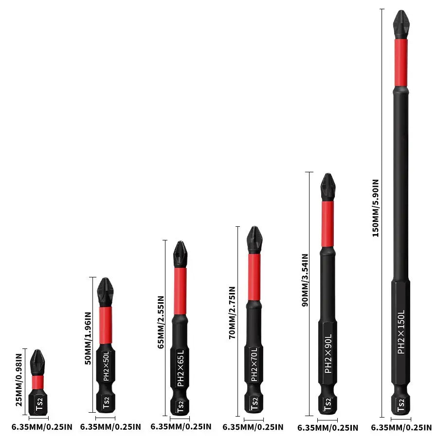 Professional High Torque Phillips Screwdriver Bit Set - Anti-Slip Hex Shank Drill Bits for Electric Drills and DIY Applications