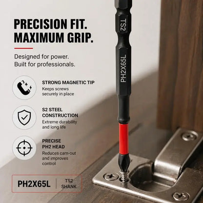 Professional High Torque Phillips Screwdriver Bit Set - Anti-Slip Hex Shank Drill Bits for Electric Drills and DIY Applications