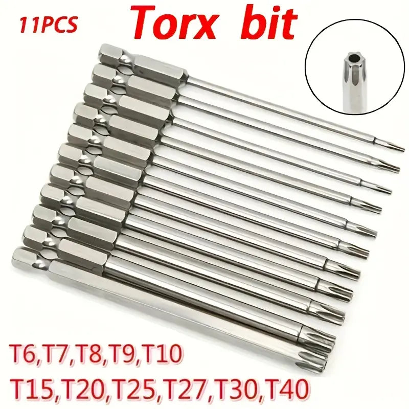 S2 Steel Star Security Screwdriver Bit Set with Magnetic Holder for Vehicle Maintenance and Hardware Repair - Durable Hex Shank Driver Kit
