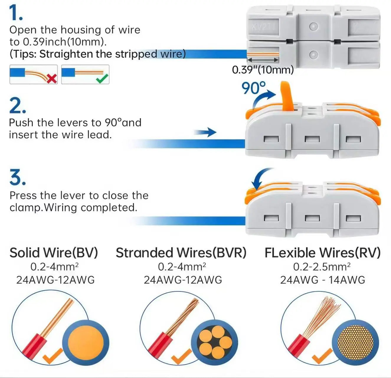 Professional Wire Connection Assortment Kit with Wire Stripper and 50-100 Lever Connectors for 28-12 AWG Wires - Safe and Reliable for Home, Office, and Factory Use, Featuring Durable Connectors and Quick Snap Technology, Includes Butt Splice and Heat Shr