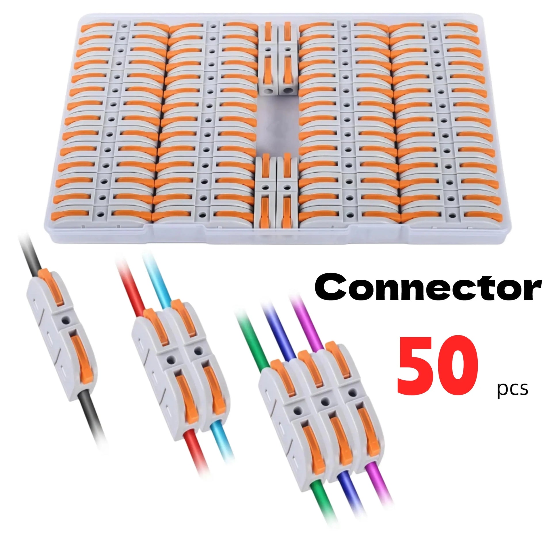 Professional Wire Connection Assortment Kit with Wire Stripper and 50-100 Lever Connectors for 28-12 AWG Wires - Safe and Reliable for Home, Office, and Factory Use, Featuring Durable Connectors and Quick Snap Technology, Includes Butt Splice and Heat Shr