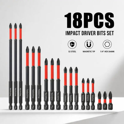 Professional High Torque Phillips Screwdriver Bit Set - Anti-Slip Hex Shank Drill Bits for Electric Drills and DIY Applications