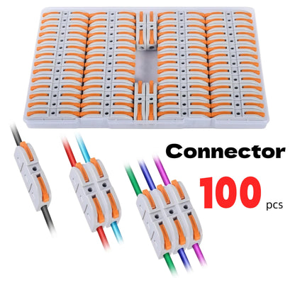 Professional Wire Connection Assortment Kit with Wire Stripper and 50-100 Lever Connectors for 28-12 AWG Wires - Safe and Reliable for Home, Office, and Factory Use, Featuring Durable Connectors and Quick Snap Technology, Includes Butt Splice and Heat Shr