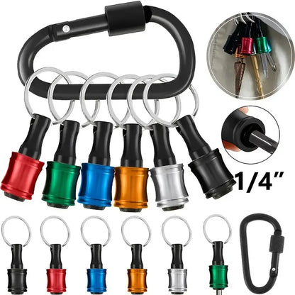 Hex Shank Screwdriver Bit Set - 6/12/18 Pieces with Replaceable Bits, Quick Release Adapter, Durable Tool Accessories for DIY Repair Projects, Includes Color Keychain Rod