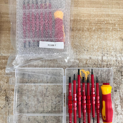 Professional Insulated Screwdriver Set with Durable Handles and Magnetic Tips, Compact Storage for Electrician Tools, High-Quality Electrical Maintenance Kit