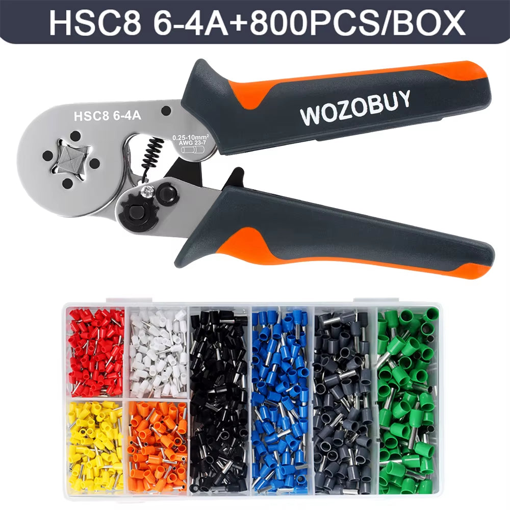 Ferrule Sleeve Terminal Crimping Tool - HSC8 Mini Electrical Pliers for Wire Connection Repair (0.25-10mm² / 0.25-6mm²)