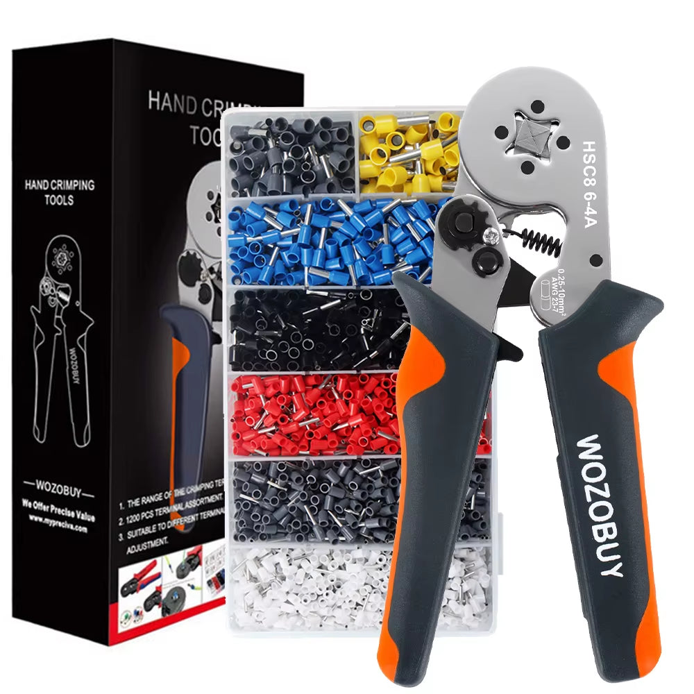 Ferrule Sleeve Terminal Crimping Tool - HSC8 Mini Electrical Pliers for Wire Connection Repair (0.25-10mm² / 0.25-6mm²)