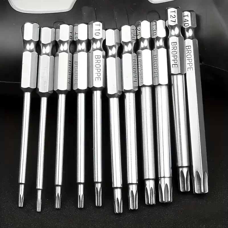 S2 Steel Star Security Screwdriver Bit Set with Magnetic Holder for Vehicle Maintenance and Hardware Repair - Durable Hex Shank Driver Kit