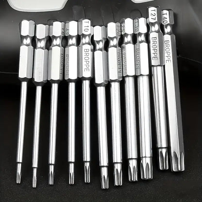 S2 Steel Star Security Screwdriver Bit Set with Magnetic Holder for Vehicle Maintenance and Hardware Repair - Durable Hex Shank Driver Kit
