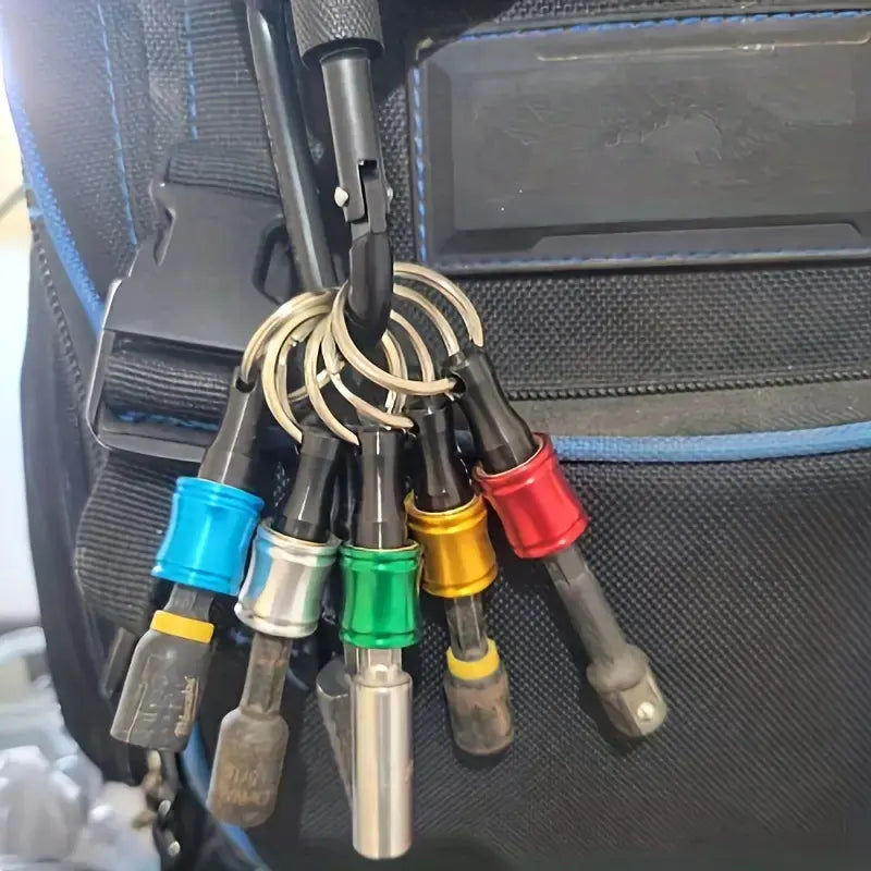 Hex Shank Screwdriver Bit Set - 6/12/18 Pieces with Replaceable Bits, Quick Release Adapter, Durable Tool Accessories for DIY Repair Projects, Includes Color Keychain Rod