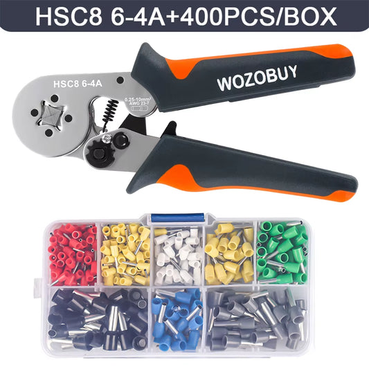 Ferrule Sleeve Terminal Crimping Tool - HSC8 Mini Electrical Pliers for Wire Connection Repair (0.25-10mm² / 0.25-6mm²)