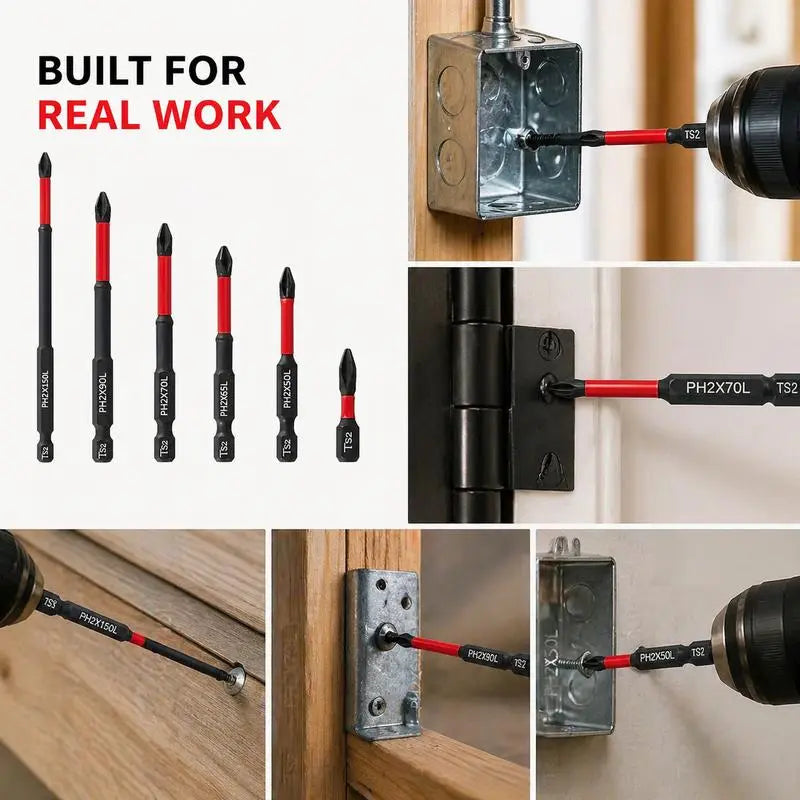 Professional High Torque Phillips Screwdriver Bit Set - Anti-Slip Hex Shank Drill Bits for Electric Drills and DIY Applications