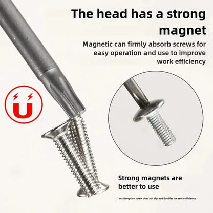 S2 Steel Star Security Screwdriver Bit Set with Magnetic Holder for Vehicle Maintenance and Hardware Repair - Durable Hex Shank Driver Kit