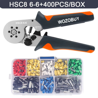 Ferrule Sleeve Terminal Crimping Tool - HSC8 Mini Electrical Pliers for Wire Connection Repair (0.25-10mm² / 0.25-6mm²)