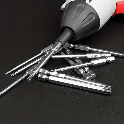 S2 Steel Star Security Screwdriver Bit Set with Magnetic Holder for Vehicle Maintenance and Hardware Repair - Durable Hex Shank Driver Kit