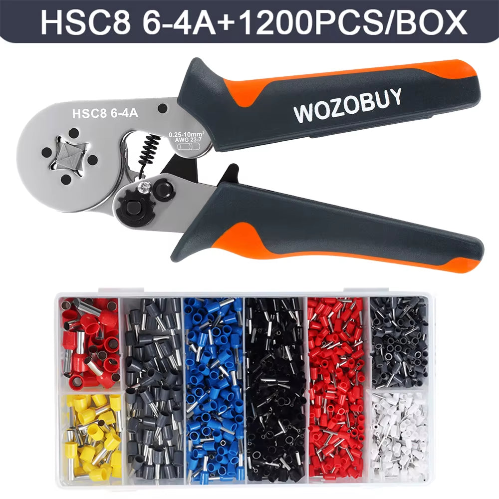 Ferrule Sleeve Terminal Crimping Tool - HSC8 Mini Electrical Pliers for Wire Connection Repair (0.25-10mm² / 0.25-6mm²)