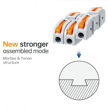 Professional Wire Connection Assortment Kit with Wire Stripper and 50-100 Lever Connectors for 28-12 AWG Wires - Safe and Reliable for Home, Office, and Factory Use, Featuring Durable Connectors and Quick Snap Technology, Includes Butt Splice and Heat Shr