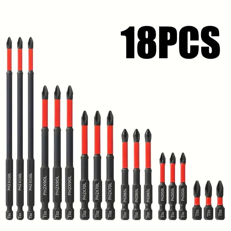 Professional High Torque Phillips Screwdriver Bit Set - Anti-Slip Hex Shank Drill Bits for Electric Drills and DIY Applications