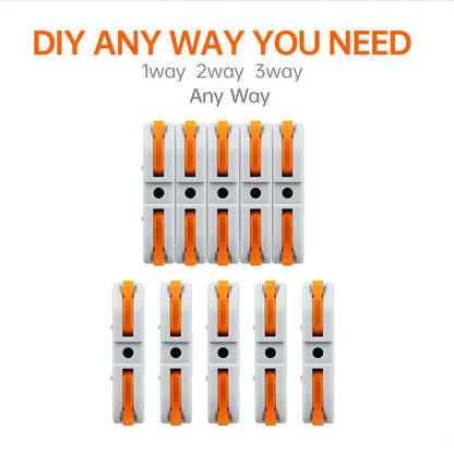 Professional Wire Connection Assortment Kit with Wire Stripper and 50-100 Lever Connectors for 28-12 AWG Wires - Safe and Reliable for Home, Office, and Factory Use, Featuring Durable Connectors and Quick Snap Technology, Includes Butt Splice and Heat Shr
