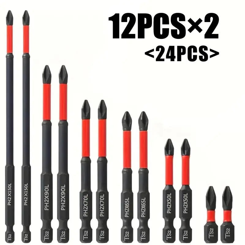 Professional High Torque Phillips Screwdriver Bit Set - Anti-Slip Hex Shank Drill Bits for Electric Drills and DIY Applications