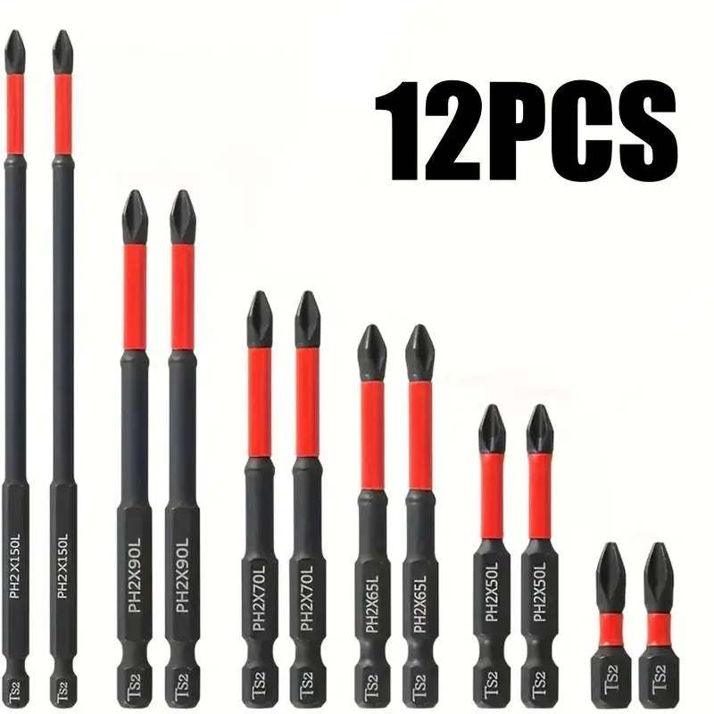 Professional High Torque Phillips Screwdriver Bit Set - Anti-Slip Hex Shank Drill Bits for Electric Drills and DIY Applications