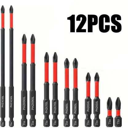 Professional High Torque Phillips Screwdriver Bit Set - Anti-Slip Hex Shank Drill Bits for Electric Drills and DIY Applications