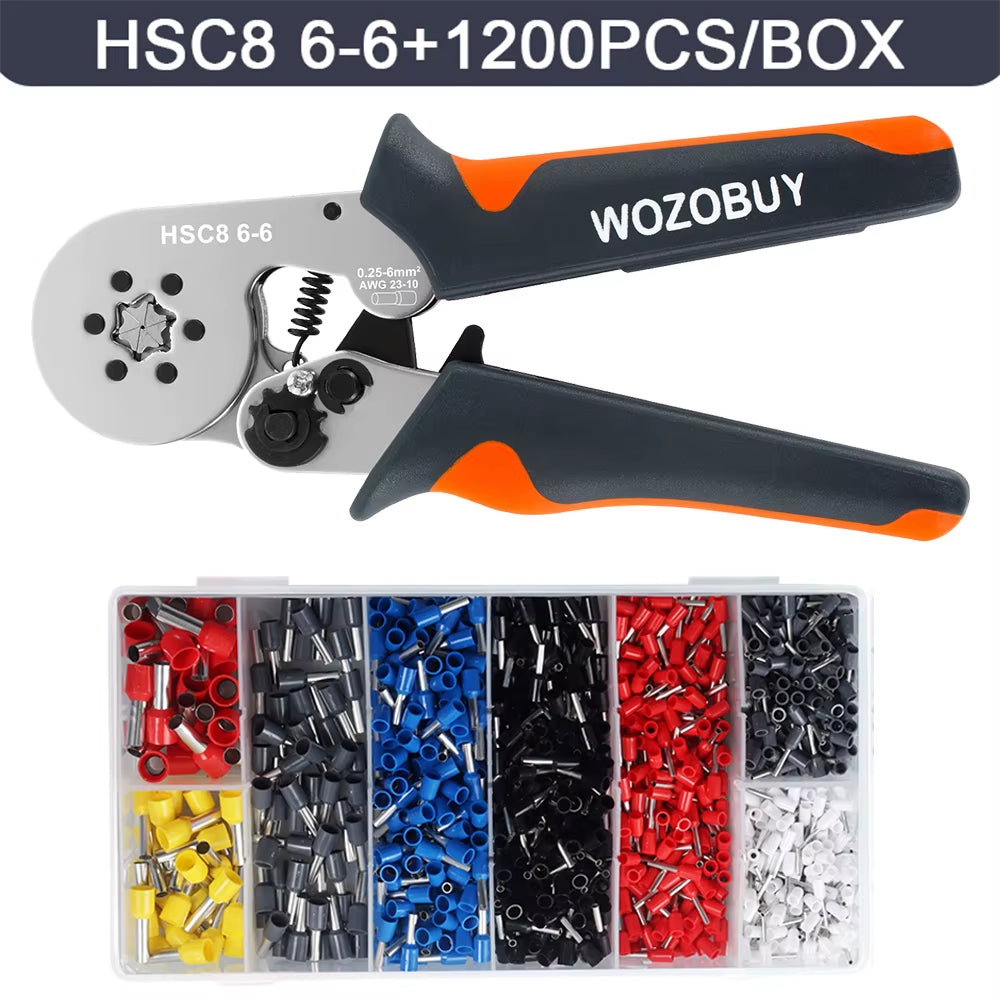 Ferrule Sleeve Terminal Crimping Tool - HSC8 Mini Electrical Pliers for Wire Connection Repair (0.25-10mm² / 0.25-6mm²)